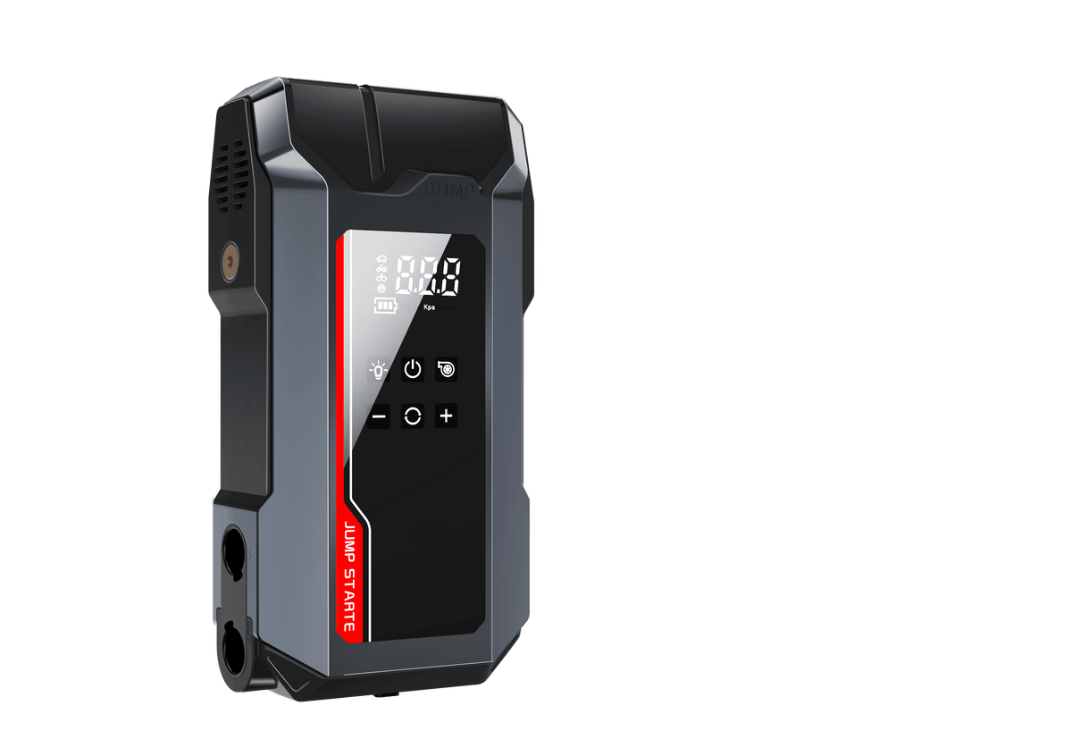 12V Car Battery Jump Starter 2000A with 150PSI Air Compressor & 220L/m ...
